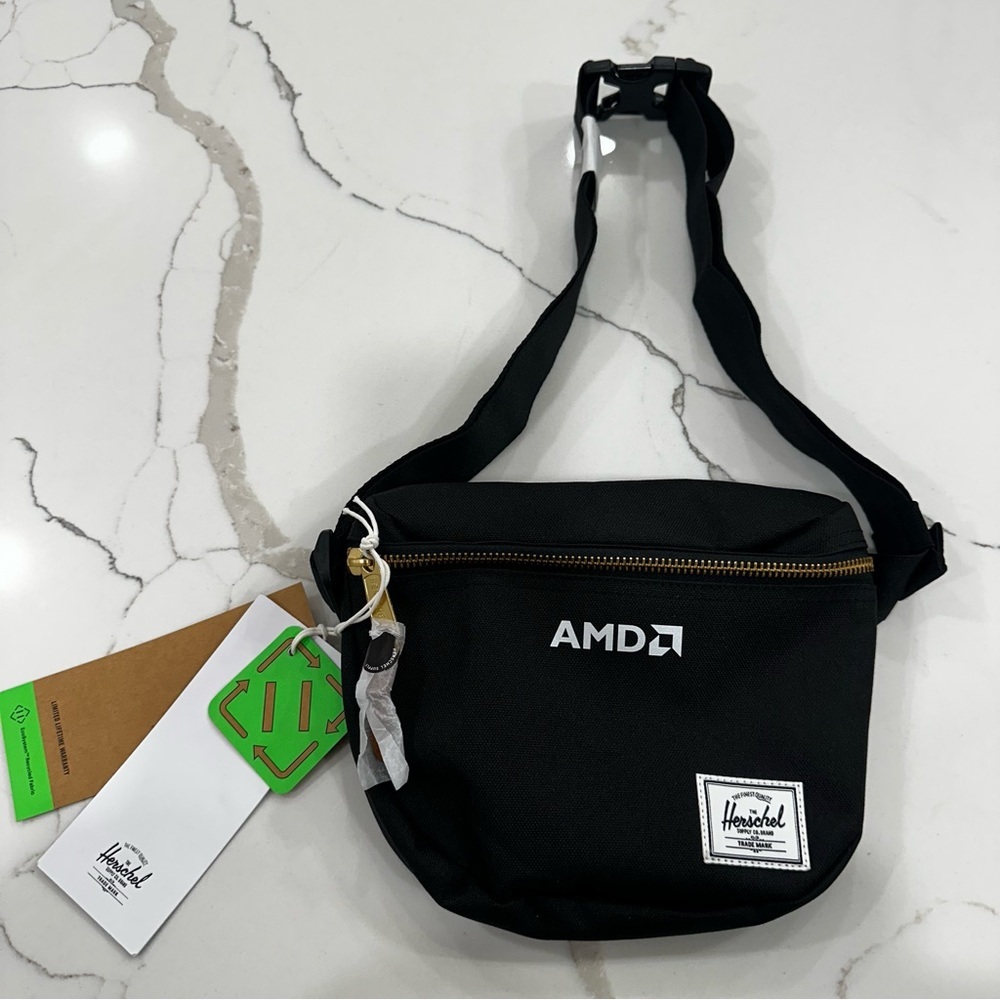 NWT Herschel Supply Co. x AMD Settlement Hip Pack Black Fanny Pack Waist Bag - Picture 1 of 10